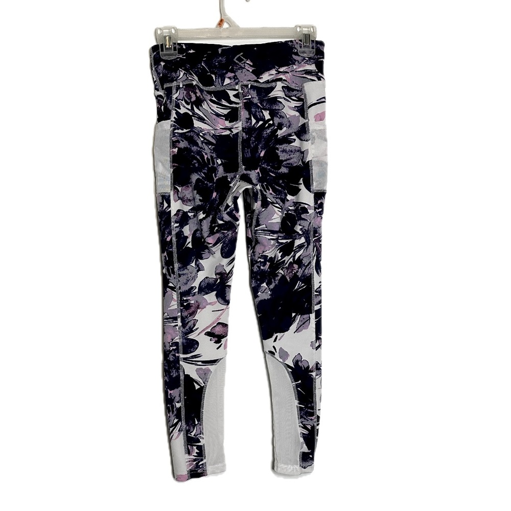 BSP workout leggings purple and white tie dyed size Medium